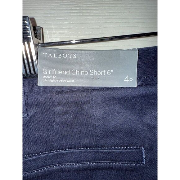 NWT Talbots Navy Girlfriend Chino Short 6” Inseam Size 4 - Picture 11 of 13